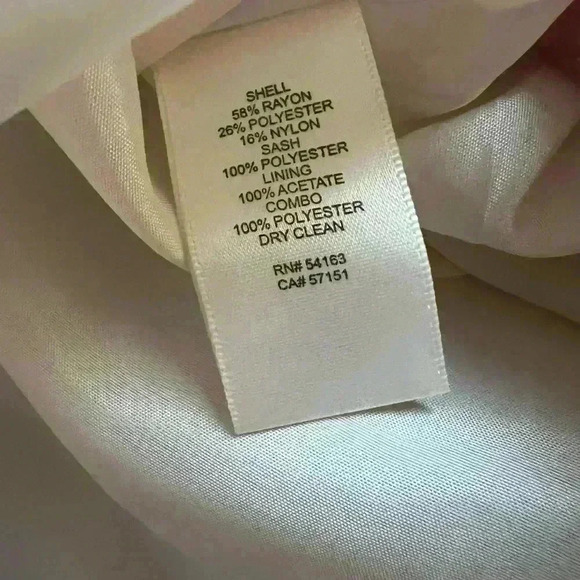 Eliza J Fit & Flare Pleated Navy Cream Striped Dress Belted Pink Bow Sash 6 - Picture 5 of 7